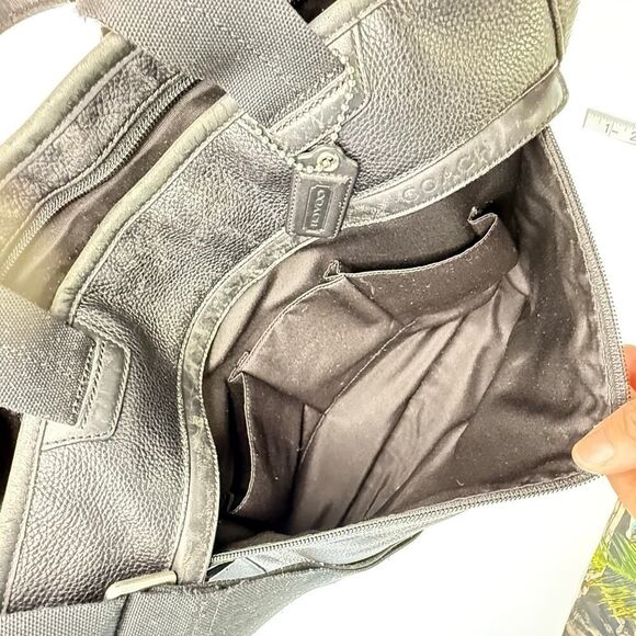 Coach F70926 Bleecker Legacy Black Pebbled Leather Slim Brief Bag w Strap Unisex - Picture 11 of 12